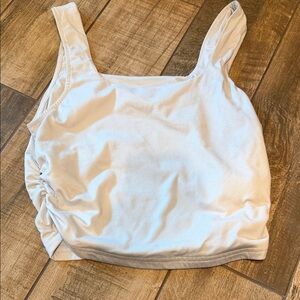 SHEIN Cream Ruched Tank Top